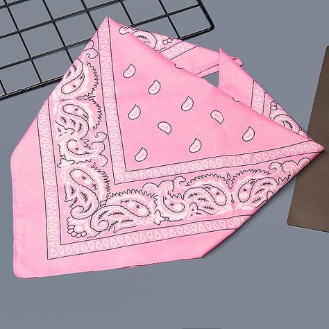 Pink Handkerchief, Headband Scarf, Barbie Costume, Paisley Bandana, Black Headband, Bandana Scarf, Scarf Headband, Black White Red, Paisley