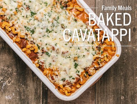 Dinners With Leftovers, Baked Cavatappi, Cheesy Baked Pasta, Cavatappi Pasta, Healthy Party Food, Healthy Dinner Options, Baked Pasta, Pasta Casserole, Dinner Options