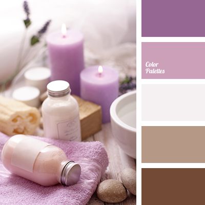 burgundy, color solution, color solution for living room, dark brown, lavender, light lilac, lilac, off-white, pale lilac, selection of color, shades of brown, shades of lilac, taupe, Violet Color Palettes. Violet Color Palette, In Color Balance, Spa Colors, Color Palette Ideas, Wall Living Room, Purple Color Palettes, Palette Design, Brown Color Palette, Warm Palette