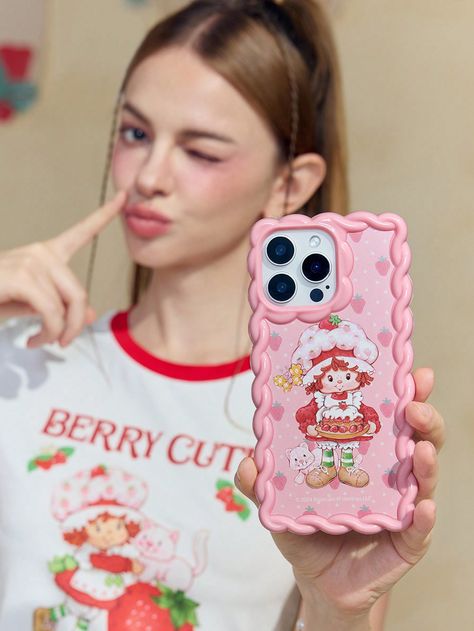 Strawberry Shortcake X SHEIN Cute Cartoon Character & Strawberry Print Ruffled Edge Pink Phone CaseI discovered amazing products on SHEIN.com, come check them out! Pink Phone Case, Pink Phone, Vintage Strawberry Shortcake, Cute Cartoon Characters, Pink Phone Cases, Pink Ceramic, Strawberry Print, Electronic Toys, Pattern Phone Case