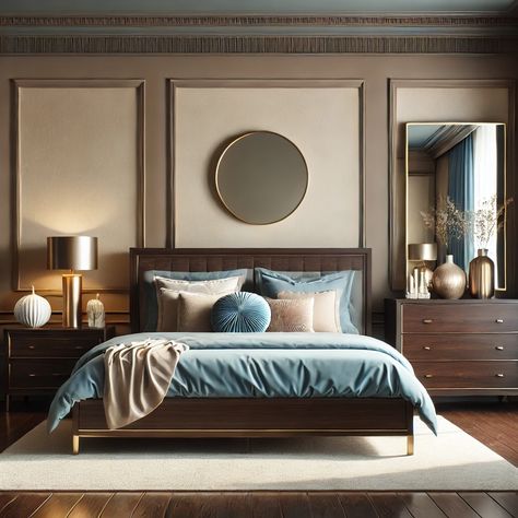 How to Decorate a Bedroom with Dark Furniture - The NY Magazine Black And Brown Furniture Bedroom, Dark Blue And Brown Bedroom, Master Bedrooms Dark Furniture, Bedroom With Dark Brown Furniture, Dark Bed Frame Room Ideas, Dark Wooden Bedroom Ideas, Dark Wood Bed Frame Room Ideas, Dark Brown Bedroom Furniture Decor, How To Decorate Nightstand