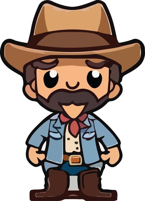 Kawaii cute cowboy chibi illustration Chibi Cowboy, Cowboy Illustration, Chibi Illustration, Art Time, Graphic Elements, Vector Free, Cowboy, Royalty Free, Clip Art