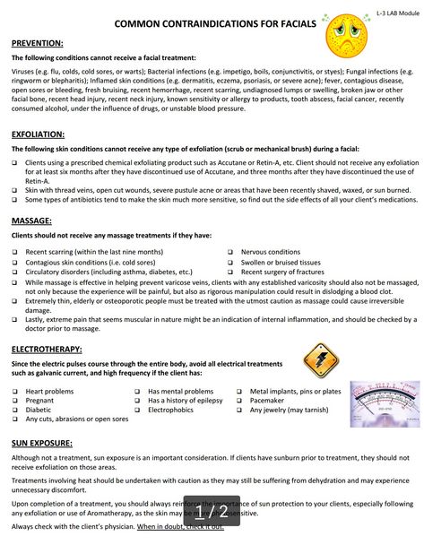 Contraindications For Facial, Facial Contraindications, Facial Bones, Severe Acne, Bacterial Infection, Oil Free Makeup, Cold Sore, Hormonal Changes, Beauty Skin Care Routine