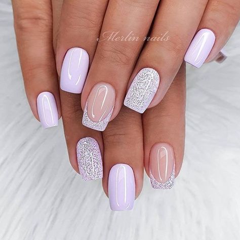 Lilac French Tip Accent For Short Acrylic Nails ❤ 40+ Intricate Short Acrylic Nails To Express Yourself ❤ See more ideas on our blog!! #naildesignsjournal #nails #nailart #naildesigns #acrylicnails #acrylic #shortnails #shortacrylicnails Lavender Nails, Subtle Nails, Nails Glitter, Nails Wedding, Short Acrylic Nails Designs, Neutral Nails, Bridal Nails, Chic Nails, Short Acrylic Nails