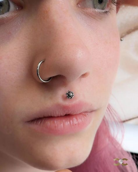 Medusa Piercing with a mini mandala style jewellery ✨ Find Ireland's largest collection of Fine Jewellery in-store at 7 D'Olier Street or online at our webstore, link in bio! Small Medusa Piercing, Medusa Piercing Aesthetic, Body Peircings, Curated Ears, Piercing Aesthetic, Face Jewelry, Mini Mandala, Medusa Piercing, Face Jewellery