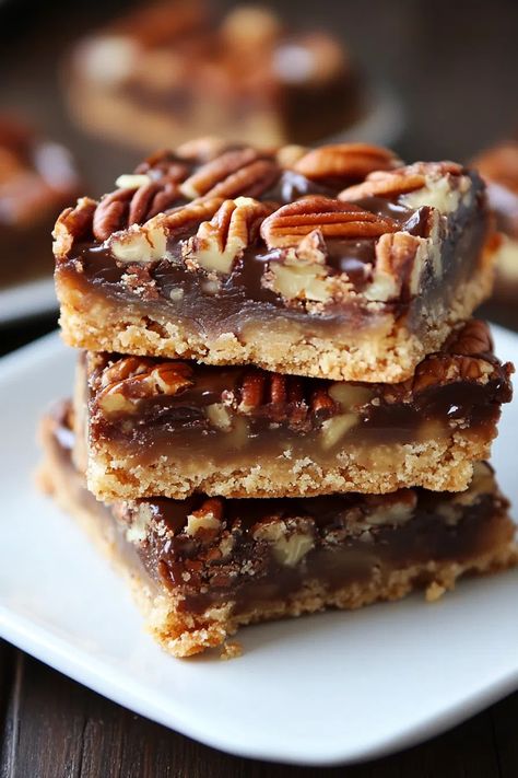 Pecan Turtle Bars Pecan Turtle Bars, Turtle Bars Recipe, Turtle Cookie Bars, Turtle Dessert, Bar Treats, Turtle Bars, Pecan Turtles, Fabulous Desserts, Turtle Cookies