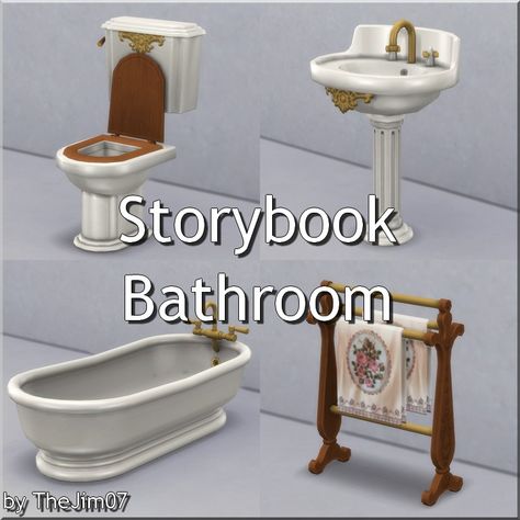 Mod The Sims - Storybook Bathroom Sims 4 Nails, Sims 4 Decades Challenge, Sims Medieval, Regency Furniture, Anthony Van Dyck, Sims 4 Mm Cc, Sims 4 Game Mods, Sims 4 Expansions, Sims 4 Cc Folder