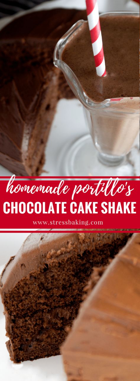 Portillos Chocolate Cake Shake, Cake Shake Recipe, Portillos Chocolate Cake, Chocolate Cake Shake, Cake Shake, Pizza Italian, Healthy Recipes Easy Snacks, Chocolate Shake, Milkshake Recipes