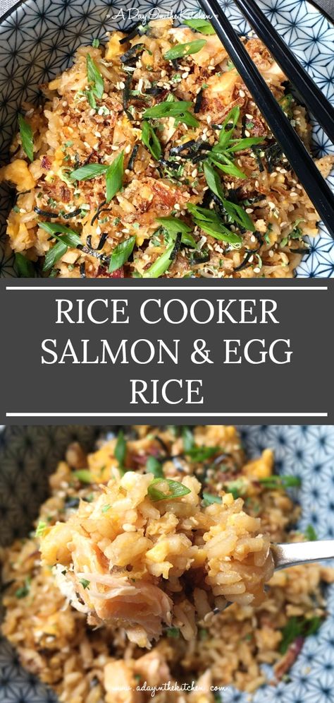 Rice Cooker Zojirushi, Rice Cooker With Steamer Recipes, Salmon Eggs Recipe, Rice Cooker Eggs, Rice And Egg Dishes, Rice Cooker Asian Rice, Rice Cooker Steamer Recipes, Rice Cooker Hot Pot, Recipes For Rice Cooker And Steamer