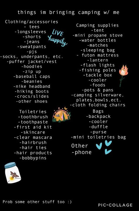 things I'm bringing camping w/ me What To Bring To Summer Camp, What To Bring To Church Camp, Camping Toiletries, Toiletries List, Summer Camp Packing List, Summer Camp Packing, Camp Packing, Summer Camp Counselor, Crocs Slides