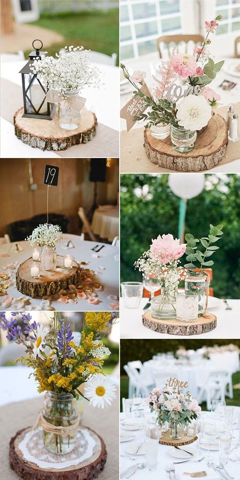 rustic chic wedding centerpieces with tree stumps Shabby Chic Wedding Table, Vintage Shabby Chic Wedding, Shabby Chic Wedding Decor, Styl Shabby Chic, Rustic Wedding Decorations, Chic Bridal Showers, Rustic Wedding Centerpieces, Wedding Inspiration Board, Shabby Chic Wedding