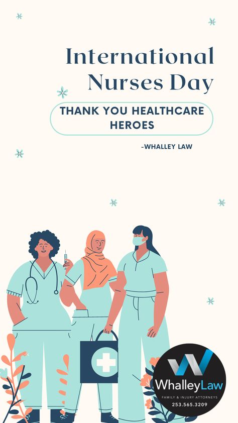 Happy International Nurses Day! Thank you to all of the healthcare heroes out there. 👩‍⚕️👨‍⚕️🏥🤍 #whalleylaw #InternationalNursesDay #nurses #nursesday #lawyer #attorneys #divorce #injury #gigharborwa #tacomawa #Universityplace #pnw #washington #washington #amazingcommunity Happy International Nurses Day, Pnw Washington, International Nurses Day, Healthcare Heroes, Gig Harbor Wa, Medical School Essentials, Nurses Day, Tacoma Wa, School Essentials