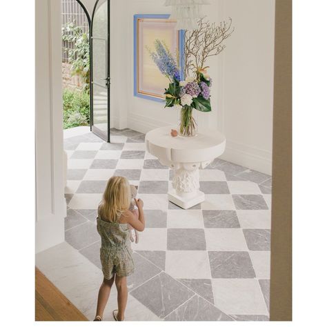 denHolm on Instagram: “Kids are the future. Future denHolm buyers.” Melissa Marshall, Foyer Flooring, Checkerboard Floor, Inside Interiors, Entry Hallway, Home Luxury, Entry Hall, Entry Foyer, Floor Patterns