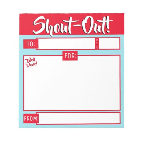 Daily kudos shout out employee recognition display Notepad Size: 5.5" x 6" ' ' - 40 pages. Gender: unisex. Age Group: adult. Staff Shout Outs Free Printable, Shout Out Board Employee, Employee Recognition Board, Recognition Quotes, Employee Quotes, Work Incentives, Staff Ideas, Teacher Morale, Orange Trainers