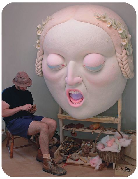 Bizarre Large Scale Felt Sculptures by Paolo Puck | Daily design inspiration for creatives | Inspiration Grid Weird Drawings, Felt Mask, Art Appliqué, Pastel Palette, Soft Sculpture, British Artist, Pablo Picasso, Needle Felting, Fiber Art