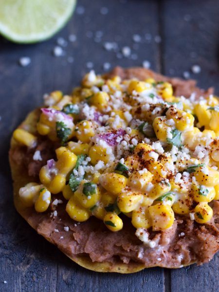 Corn Tostadas, Corn Dishes, Cotija Cheese, Mexican Street Corn, Street Corn, Canned Corn, Mexican Street, Easy Lunch, Meatless Meals