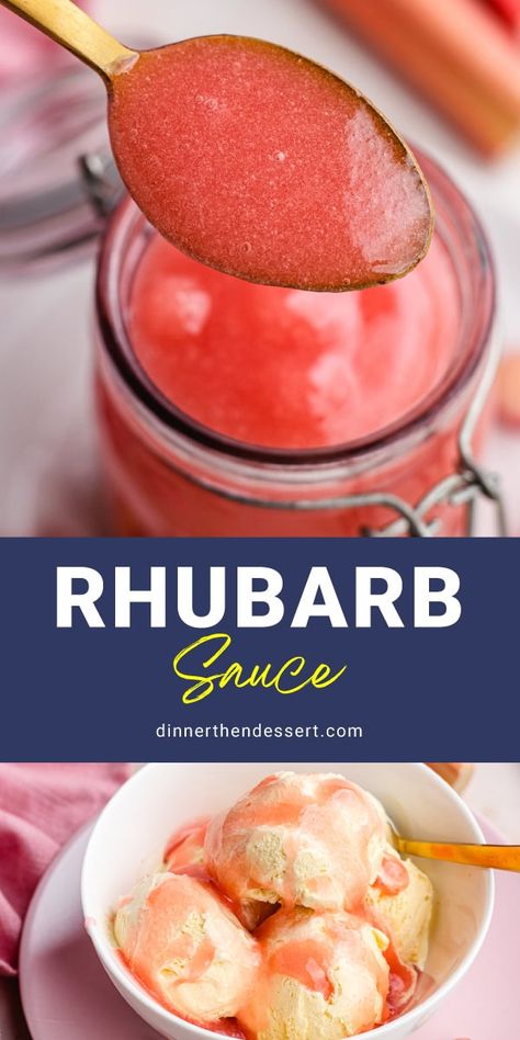 Rhubarb Sauce is the perfect sweet and tart topping made with just 4 ingredients. It's perfect for adding to desserts and breakfast recipes. Rhubarb Sauce Recipes, How To Cook Rhubarb, Rhubarb Sauce, Rhubarb Desserts, Roasted Cabbage, Dessert Cookbooks, Fruit Crisp, Pot Roast Slow Cooker, Rhubarb Recipes