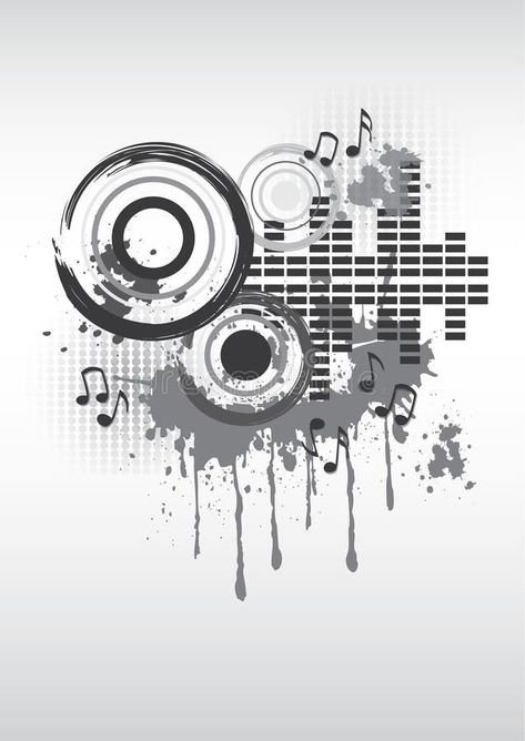 Abstract music sound theme background stock illustration Monochromatic Illustration, 2000s Wallpaper, Music Concert Posters, Music Illustration, Trash Polka, Music Sound, Theme Background, Illustration Background, Creative Ads