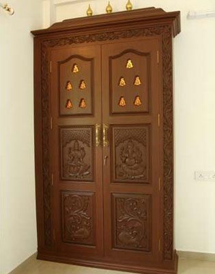 Simple and modern pooja room door Puja Door, Pooja Room Door, Home Design Styles, Pooja Door, Pooja Door Design, House Main Door Design, Front Door Design Wood, Wooden Front Door Design, Temple Design For Home