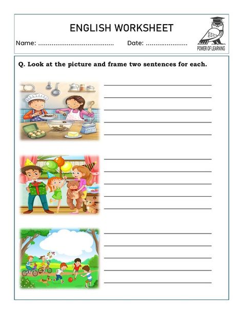 Picture Composition ( Frame sentences based on the picture) English Worksheet #picturecomposition English Writing Practice, Picture Story Writing, English Language Activities, 2nd Grade Reading Worksheets, Making Sentences, Picture Comprehension, Composition Writing, First Grade Reading Comprehension, Reading Comprehension For Kids