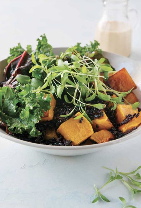 Vidya Living: Winter Vata Bowl |  healthy cooking, vegetarian recipes, gluten-free cooking, Ayurveda, plant-based, microgreens Macro Bowls, Living Journal, Recipes Winter, Ayurveda Diet, Cooking Vegetarian, Botanical Kitchen, Ayurveda Recipes, Micro Greens, Ayurvedic Recipes