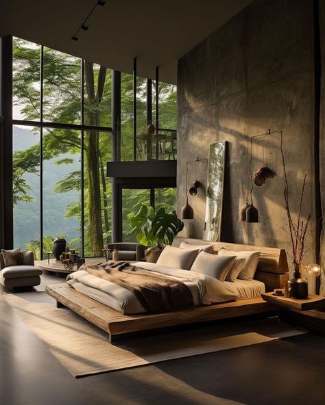 Biophilic Bedroom, Modern Bedroom Ideas, Modern Villa Design, Hotel Room Design, Interior Design Concepts, Small Room Design, Home Goods Decor, Bedroom Refresh, Dream Room Inspiration