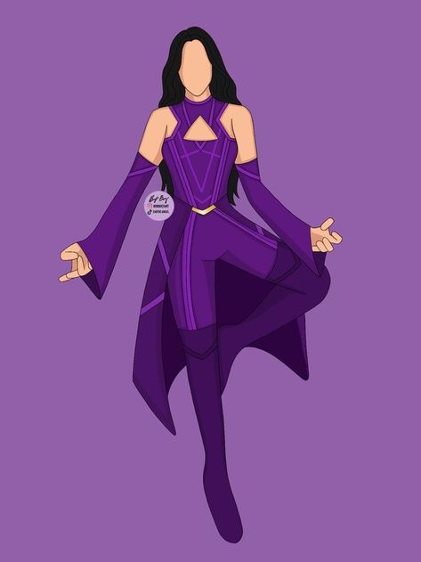 Superhero suit ideas Creds: earthsangxl Purple Superhero, Superhero Outfits Design, Superhero Costumes Female, Dr Marvel, Villa Design Plan, Avengers Outfits, Superhero Suits, Villain Costumes, Super Suit