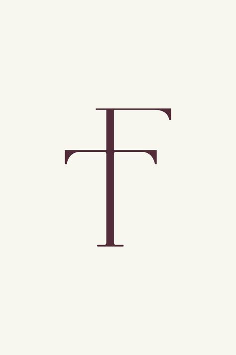 Stylish monogram design, F T letters, logo design inspo, monongram design inspo. Contemporary serif monogram. T And F Logo, F And T Logo, F Typography, F Font, Letters Logo Design, Monogram Logo Letters, F Monogram, Ff Monogram, F Initial