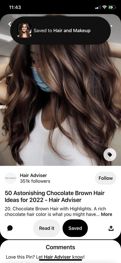 Brunette Hair Color Trends 2023, Rich Chocolate Brown Hair Color With Highlights, Melted Hair Color Brown Brunettes, Rich Chocolate Brown Hair With Highlights, Chocolate Brown Hair Color Highlights, Chocolate Melt Hair, Color Melting Hair Brown, Hair Color Melting, Root Melt Balayage