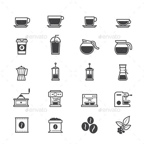 Coffee Graphics, Coffee Collection, Coffee Icon, Coffee Tattoos, Drink Icon, Cappuccino Coffee, Info Graphic, Coffee Drawing, Coffee Illustration