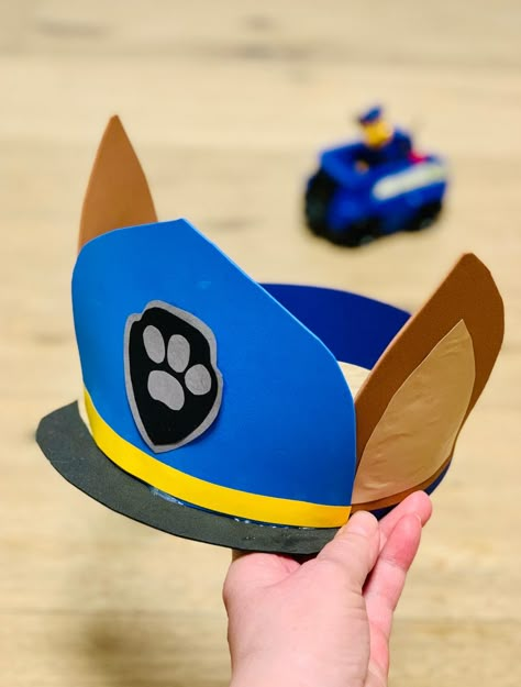 DIY Kappe „Chase“ Chase Paw Patrol Costume, Paw Patrol Kostüm, Paw Patrol Halloween Costume, Diy Paw Patrol, Paw Patrol Masks, Chase Costume, Paw Patrol Costume, Paw Patrol Chase, Diy Photo Book