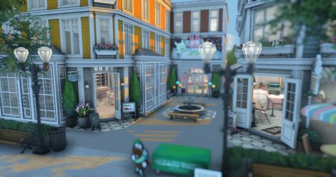 Youth Shopping Center | Chibi Plumbobs Sims Shopping Center, Sims 4 Shopping Center, Sims 4 House Building, Library Room, Sims 4 Mm Cc, Save File, Reading Area, Willow Creek, Sims 4 Build