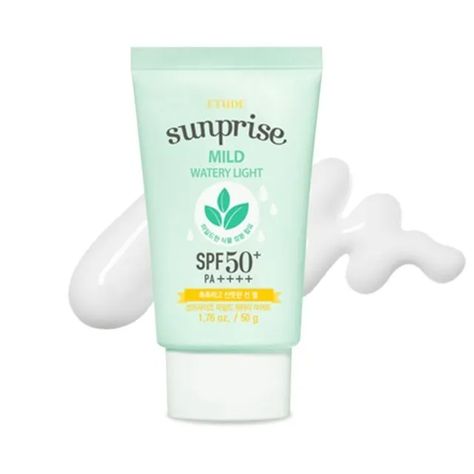 ETUDE - Sunprise Mild Watery Light SPF50+ PA+++ (50g) Playful Makeup, Korean Sunscreen, Kinds Of Vegetables, Etude House, Korean Cosmetics, Beauty Packaging, Uv Gel, K Beauty, Skin Protection