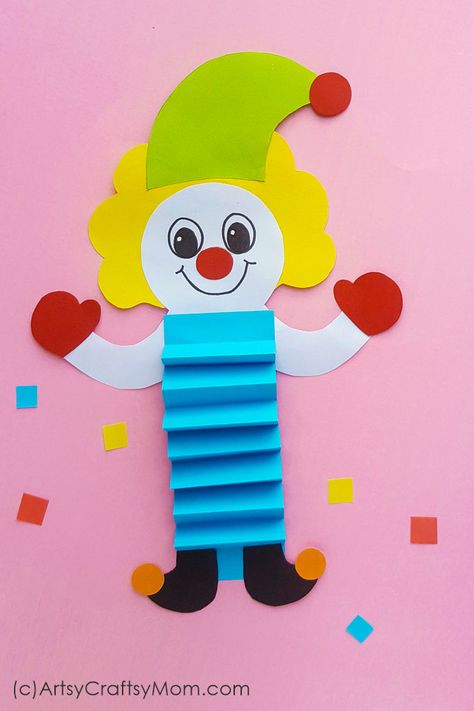 Who doesn't love the circus? Celebrate World Circus Day on 20th April with a cute Paper Clown Craft for Kids - with a free printable template!