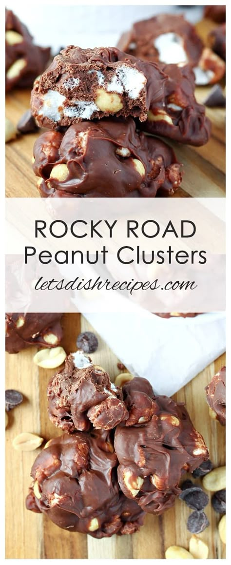 Peanut Clusters Recipe, Easy Rocky Road, Clusters Recipe, Marshmallow Fudge, Rocky Road Fudge, Marshmallow Candy, Peanut Clusters, Christmas Candies, Fudge Recipes Chocolate