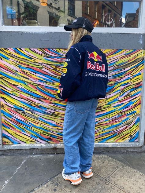 Red Bull Racing Jacket, Red Bull Jacket, F1 Red Bull Racing, Racing Jacket Outfit, F1 Redbull, Concert Ootd, Marla Singer, Race Outfit, Red Bull F1