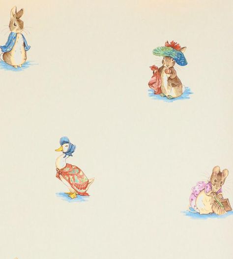 Beatrix Potter Wallpaper, Paper Fire, Jane Churchill, Benjamin Bunny, Wallpaper Companies, Wallpaper Rolls, Wallpaper Calculator, Nursery Wallpaper, Beatrix Potter