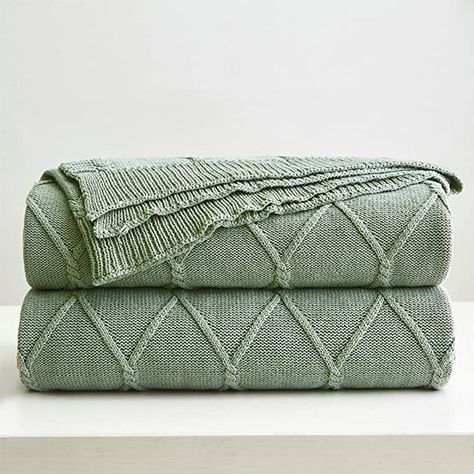 Amazon.com: 100% Cotton Sage Green Cable Knit Throw Blanket for Couch, Sofa with Bonus Laundering Bag – Large 50 x 63 Thick, Extra Cozy, Machine Washable, Comfortable Home Decor: Home & Kitchen Cable Knit Throw Blanket, Cable Knit Blankets, Green Throw Blanket, Cable Knit Throw, Blanket For Couch, Fur Throw Blanket, Knit Throw, Knit Throw Blanket, Cooling Blanket