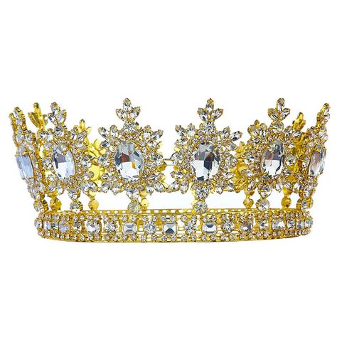 Men's Pageant Imperial Tiara Full Circle Round Gold King Crown T1791*** Want additional info? Click on the image. (This is an affiliate link) #haircare Gold King Crown, Beaded Bridal Veil, Prince Crown, Rhinestone Headpiece, King Crown, Prom Accessories, Headpiece Hairstyles, Fantasy Dresses, Accessories Gold