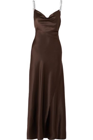 Brown satin Dark Brown Silk Dress, Dark Brown Satin Dress, Brown Silk Dress, Dark Brown Dress, Rachel Wood, Fashion Tips For Men, Sir The Label, Evan Rachel Wood, Alessandra Rich