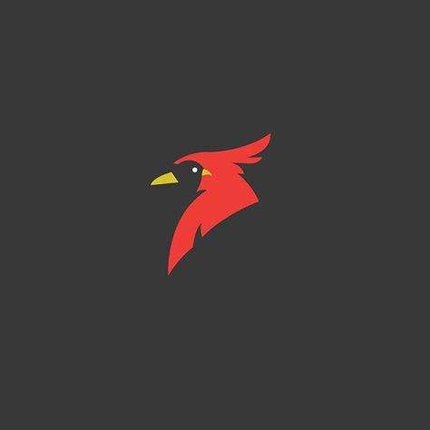 LOOK closely at this design. Cardinal Bird logo yes, and there is a negative space if you notice, like a bird? By @tunizzz Trip Logo, Cardinal Logo, Biker Logo, Logo Challenge, Inspiration Logo Design, Logo Process, Church Logo, Bird Logo, Cardinal Bird