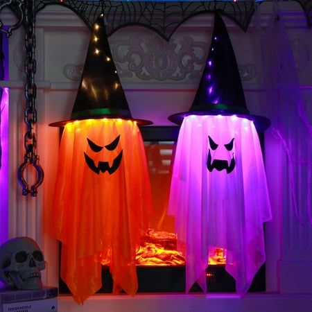 Halloween Decorations Outdoor Lights - LED Witch Hat Halloween String Lights DIY Pendant Horror Lamp, Indoor String Light For Halloween Party Home Garden Feature: Material:Polyester Color:Orange Product size: 105cm/41.34in Packing size:19x19x4cm/7.48x7.48x1.57in Gross weight: 134g/0.29lb Power supply: Electronic power supply (already equipped) Description: [Package Included]: You will receive a glowing halloween hanging decorations, the decorative banner will immediately catch the attention of y Diy Pendant Lamp, Halloween Party Bar, Creative Halloween Decorations, Halloween Hanging Decorations, Halloween String Lights, Diy String Lights, Witch Hat Halloween, Halloween Fest, Halloween Decorations Outdoor