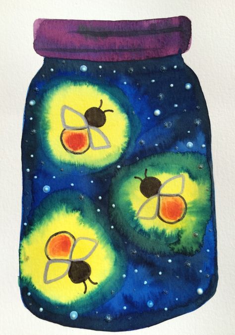 Kathy's AngelNik Designs & Art Project Ideas: Glow in The Dark Firefly Art Lesson Firefly Art, Summer Art Projects, Spring Art Projects, 2nd Grade Art, 3rd Grade Art, Bug Art, Art Project Ideas, Elementary Art Projects, Club Ideas