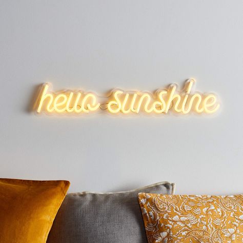 Led Sign Wall, Hello Word, Neon Lights Bedroom, Sunshine Homes, Neon Wall Signs, Neon Words, Neon Flex, Childrens Bedroom, Light Wall Art