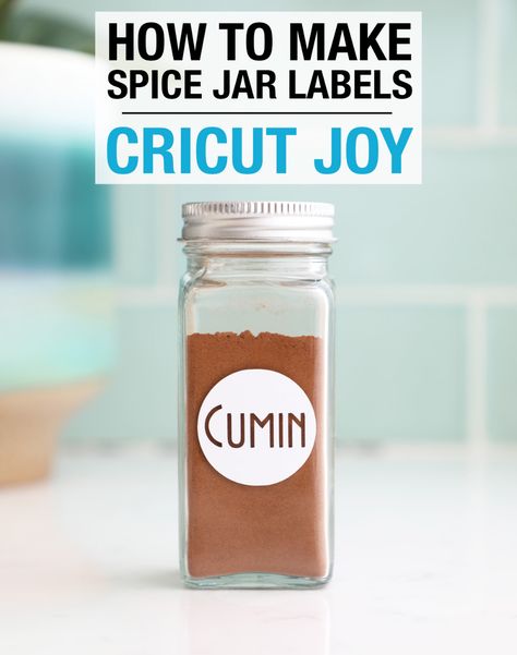 How to Make Pantry Labels with Cricut Joy - Weekend Craft Cricut Joy Spice Labels, Spice Labels Cricut, Cricut Spice Jar Labels, Labels Cricut, Labels With Cricut, Diy Pantry Labels, Circuit Joy, Craft Cricut, Cricut Help