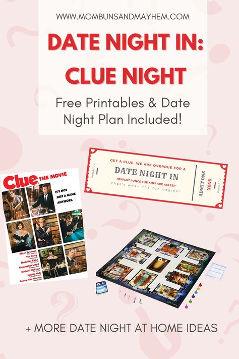 Clue Game, Outdoor Dates, Date Night Games, Mystery Date, Clue Games, Happy Marriage Tips, Date Night At Home, Netflix Home, Night Activities