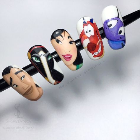 Nails Disney, Aladdin Genie, Disney Mulan, African American Braids, Nail Drawing, Winter Nails Acrylic, Nail Art Disney, Disney Nails, Nail Art Galleries