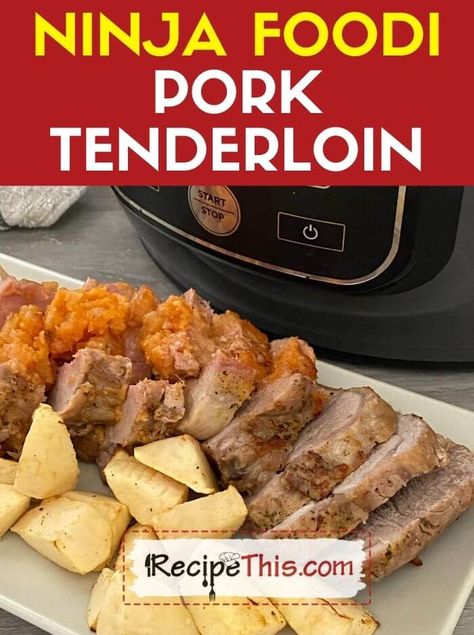 Pork Tenderloin Recipes Ninja Foodi, Ninja Pork Tenderloin, Pork Tenderloin In Ninja Foodi, Ninja Foodi Pork Tenderloin, Barbecue Pulled Pork Recipe, Grilled Pork Tenderloin Recipes, Ninja Foodi Recipes, Ninja Cooking System Recipes, Low Carb Pork