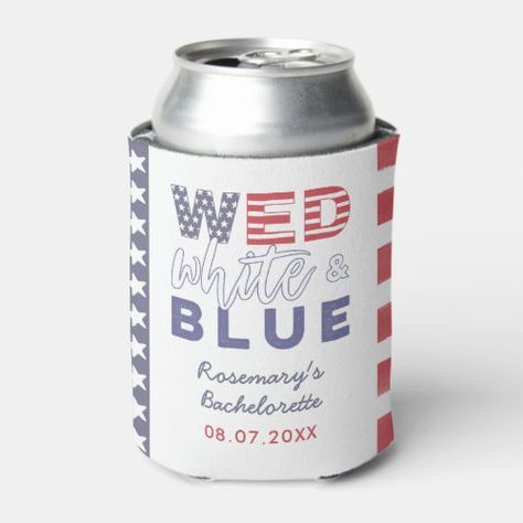 $8.35 | WED White Blue Bachelorette Party Bridal Shower #wed white blue, bridal shower, bachelorette, party, favor, red white blue, 4th of july shower, memorial day, american flag, co-ed wedding shower ideas 4th Of July Wedding Ideas, July Wedding Ideas, Blue Bachelorette Party, Blue Bachelorette, 4th Of July Wedding, Wedding Fireworks, Bachelorette Favors, July Wedding, Bride Squad