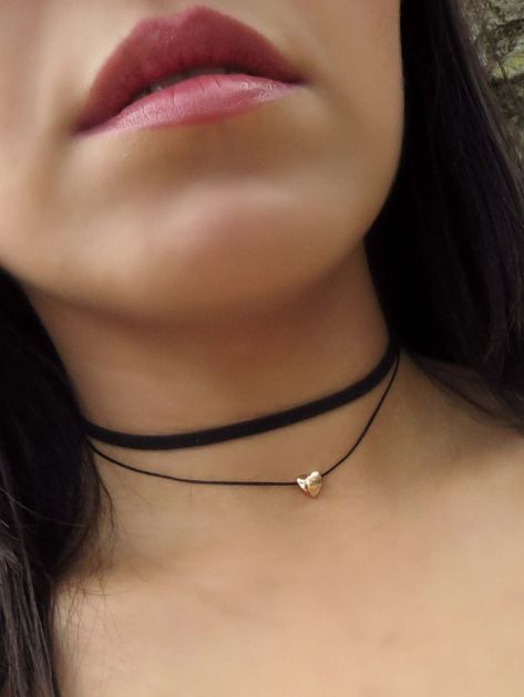 Dainty Choker Necklace, Heart Choker Necklace, Black Choker Necklace, Dainty Choker, Chocker Necklace, Black Layers, Layered Chokers, Heart Choker, Buy Necklace